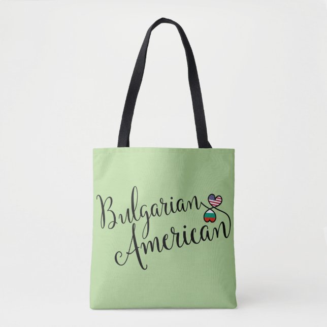 Tote Bolsa de compra Búlgaro Americano Entwined Hearts (Frente)