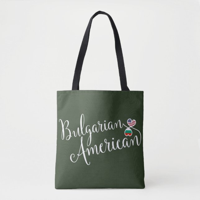 Tote Bolsa de compra Búlgaro Americano Entwined Hearts (Frente)