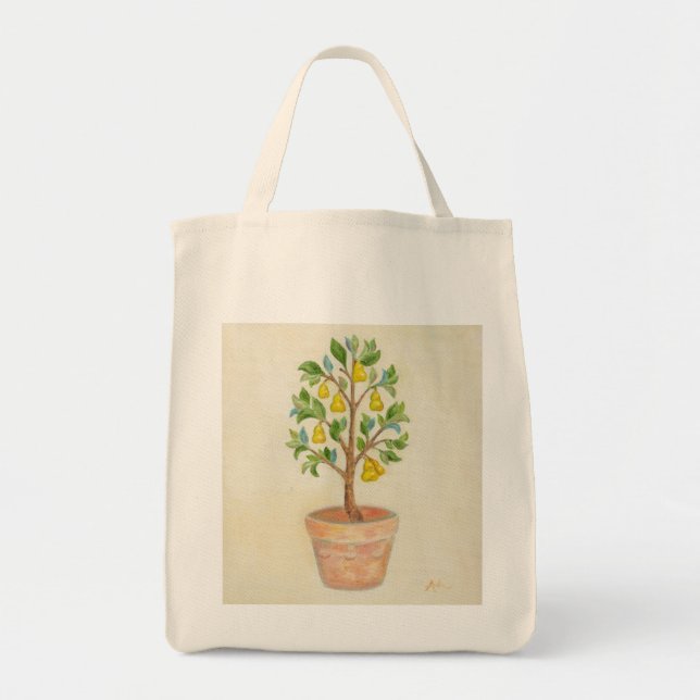 Tote bolsa de compra da árvore de pera (Frente)