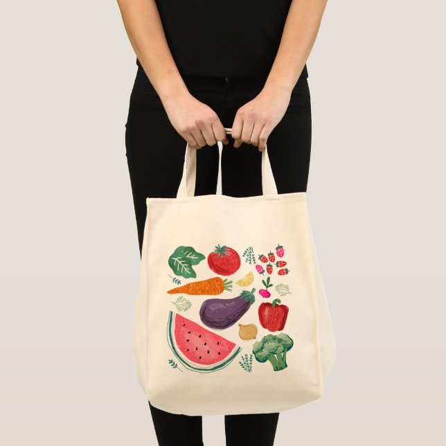 Tote Bolsa de compra de Frutas e vegetais cultivados lo (Frente (produto))