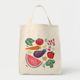 Tote Bolsa de compra de Frutas e vegetais cultivados lo