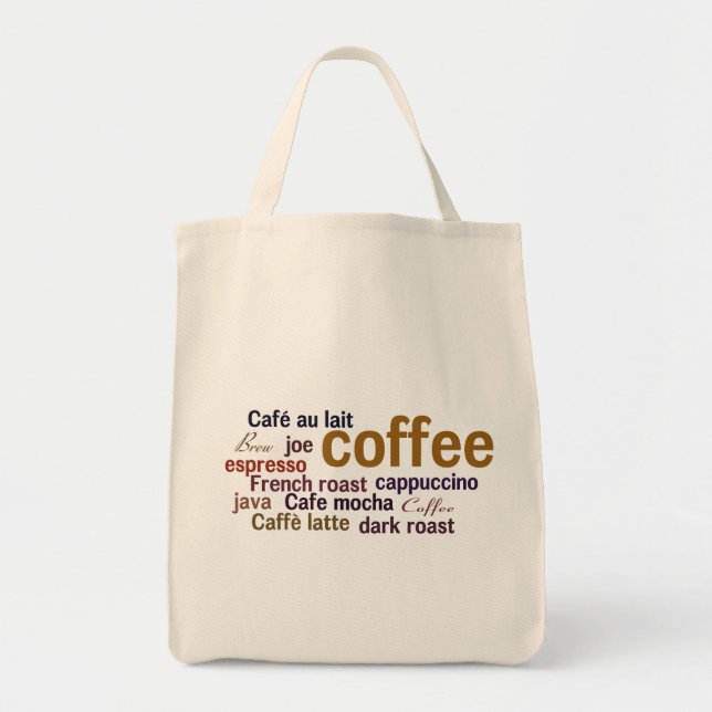 Tote Bolsa de compra de Nuvem do Café (Frente)
