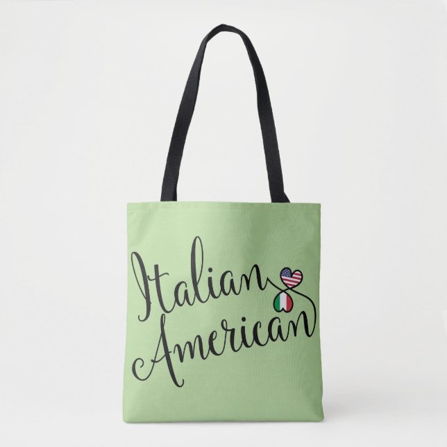 Tote Bolsa de compra Italiana Americana Entwined Hearts (Frente)