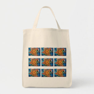 Tote Bolsa de compra orgânica de Sunflower Quilt