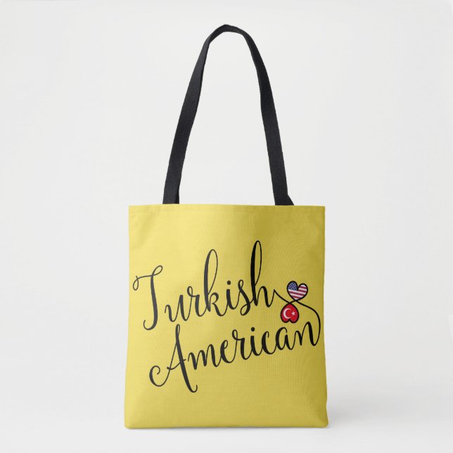 Tote Bolsa de compra Turca Americana de Corações Enrela (Frente)