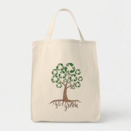 Tote Bolsa de compra verde reutilizável