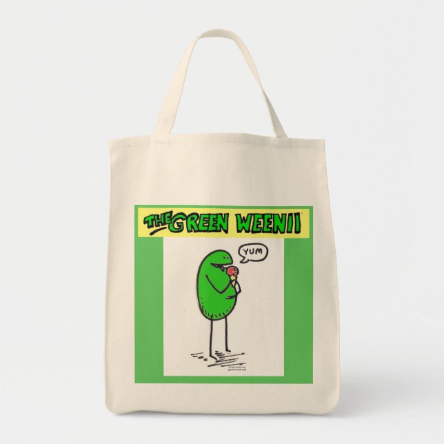 Tote Bolsa de compra "Yum" Verde Weenii (Frente)