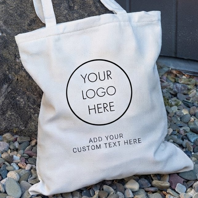 Tote Bolsa de Compras Básica de Logotipo Personalizado  (Add Your Logo Here -Add Custom Text Here)