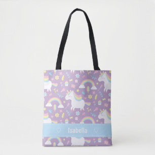 Tote Bolsa de Compras com Estampa de Lindo Unicórnio e 