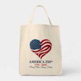 Tote Bolsa de Compras Coração com Bandeira do Aniversár