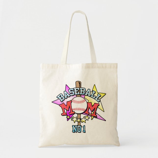 Tote Bolsa de Compras da Mãe de Baseball (Frente)