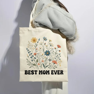 Tote Bolsa de Compras de Flores Silvestres Retrô para a