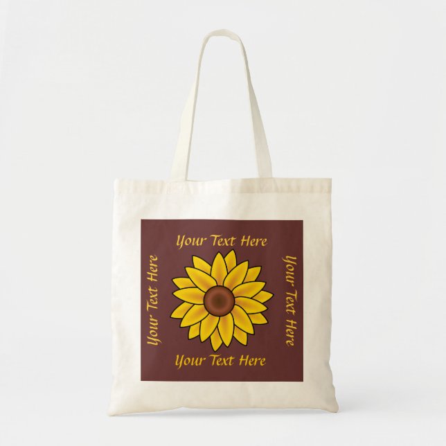 Tote Bolsa de Compras de Girassol Personalizada (Frente)