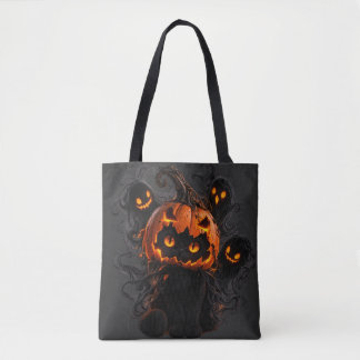 Tote Bolsa de Compras de Halloween de Abóbora de Gato P