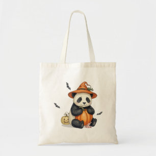 Tote Bolsa de compras de panda de Halloween fofa de abó