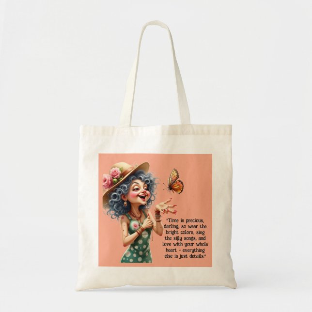 Tote Bolsa de Compras Divertida e Excêntrica para Mulhe (Frente)