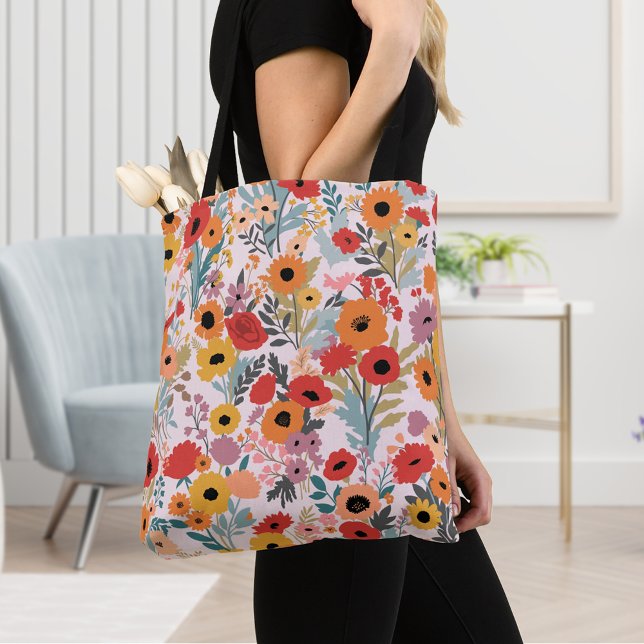 Tote Bolsa de Compras Floral para Compras Diárias e Via (Criador carregado)