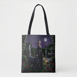 Tote Bolsa de Compras Jardim Místico: Mulher & Pantera