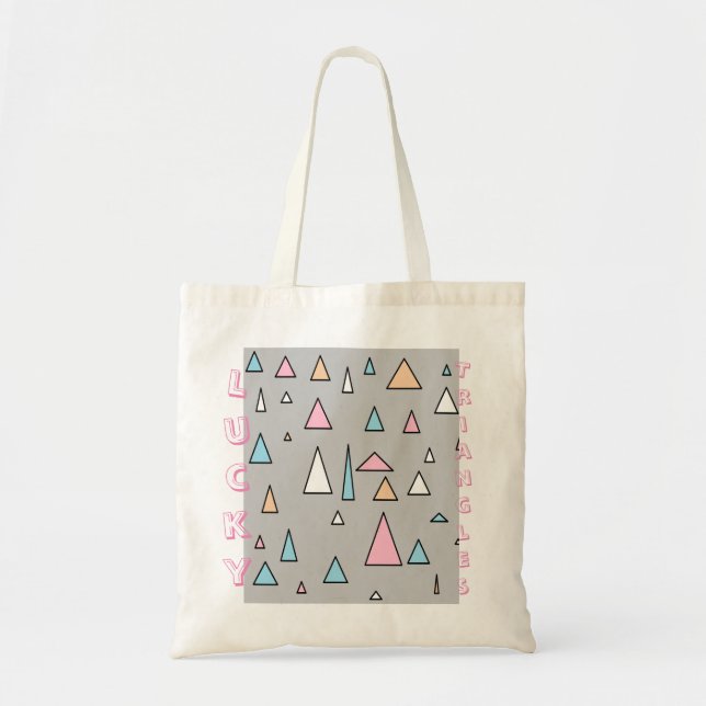 Tote Bolsa de Compras Lucky Triangles Pastel (Frente)
