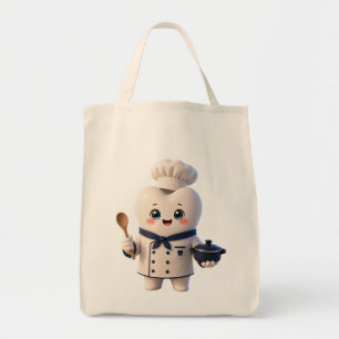 Tote Bolsa de Compras Personagem Dente de Chef Fofo Pre