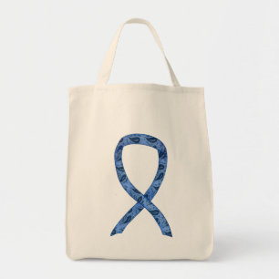Tote Bolsa de Compras Personalizada com Fita Azul Xadre