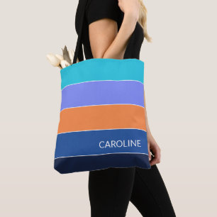Tote Bolsa de Compras Personalizada com Listras 