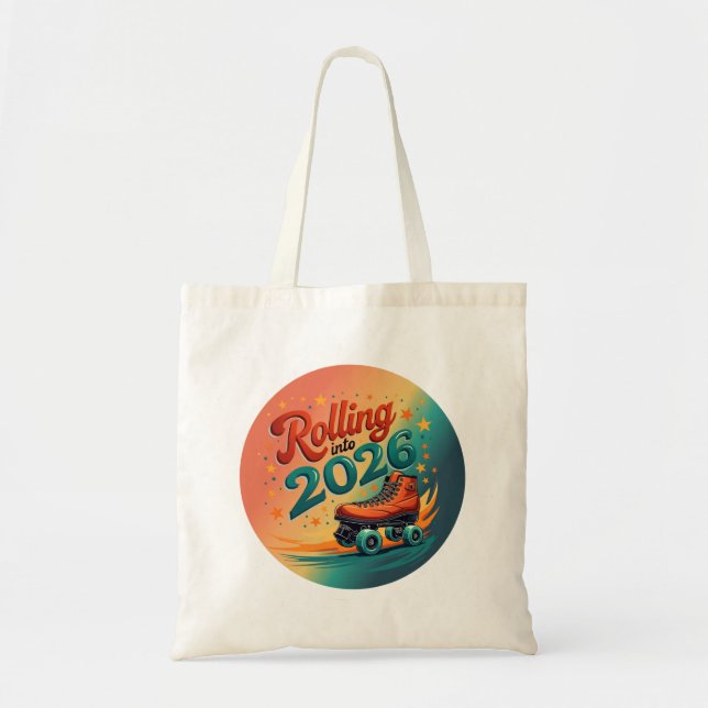 Tote Bolsa de Compras Retro de Patins para 2026 (Frente)