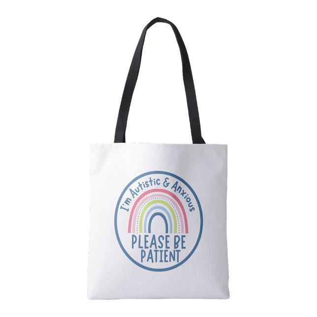 Tote Bolsa de compras reutilizável amiga do autismo (Autism Friendly Reusable Grocery Shopping tote bag)