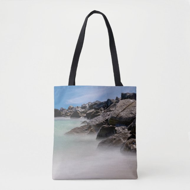 Tote Bolsa de Compras Shell Island Rocks And Waves (Frente)