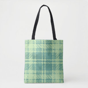 Tote Bolsa de Compras Xadrez Verde