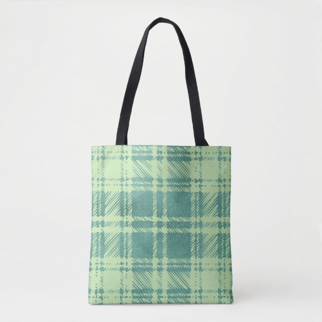 Tote Bolsa de Compras Xadrez Verde (Frente)