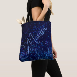Tote Bolsa de Confetti Azul Personalizado por Diversão