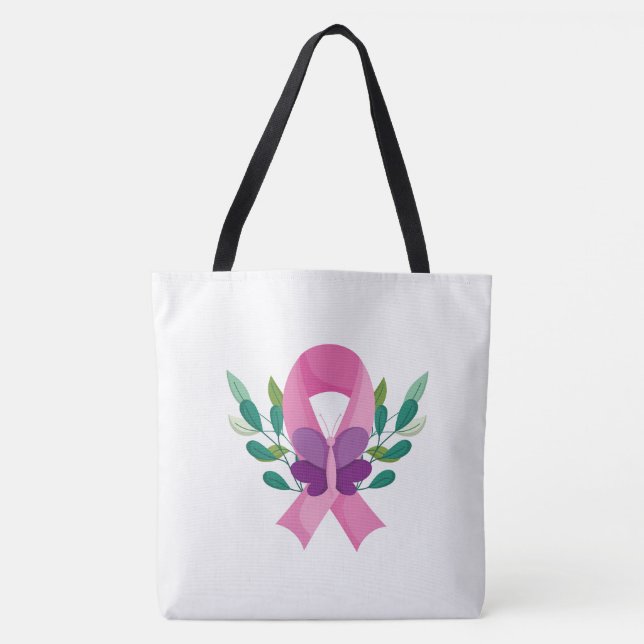 Tote Bolsa de Consciência do Cancer da Mama (Frente)