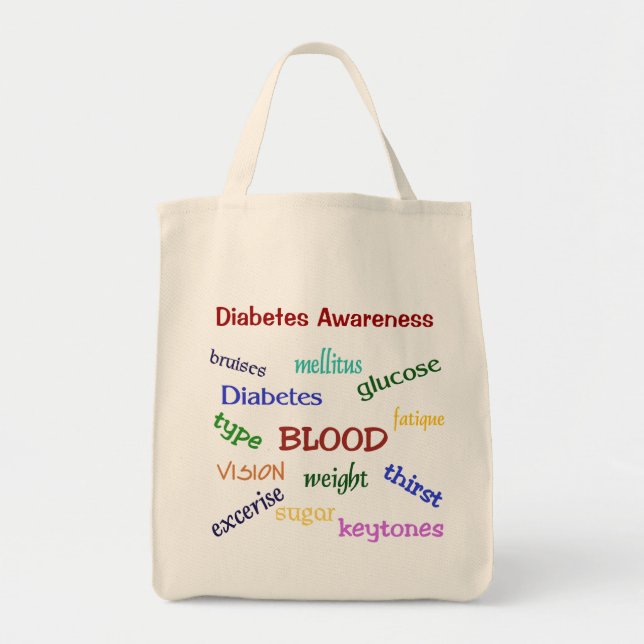 Tote Bolsa de conscientização da diabetes (Frente)
