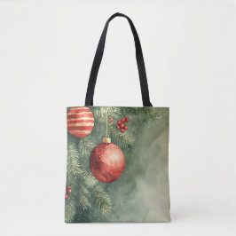 Tote Bolsa de Cores Vermelhas e Verdes Festivas