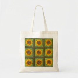 Tote Bolsa de Crochê de Girassóis