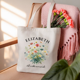 Tote Bolsa de Damas de Honra com Flores Silvestres Pers