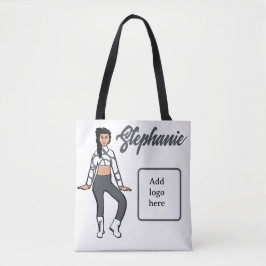 Tote Bolsa de Dançarino Personalizado (Branco-Pedra)