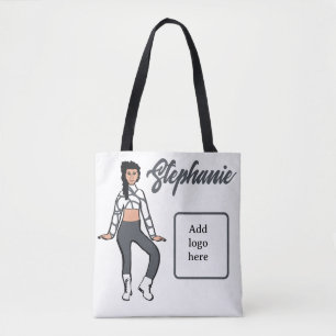 Tote Bolsa de Dançarino Personalizado (Branco-Pedra)