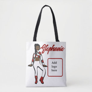 Tote Bolsa de Dançarino Personalizado (Branco Vermelho)
