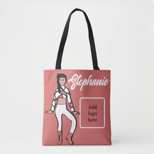 Tote Bolsa de Dançarino Personalizado ( Peach White) (Frente)
