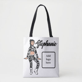 Tote Bolsa de Dançarino Personalizado ( Preto Branco 2)