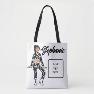 Tote Bolsa de Dançarino Personalizado ( Preto Branco 2)