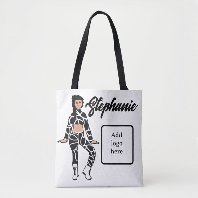Tote Bolsa de Dançarino Personalizado ( Preto Branco 2) (Frente)
