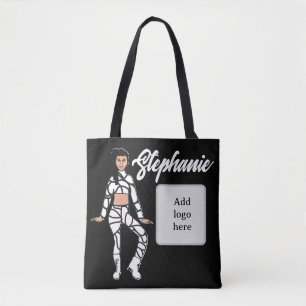 Tote Bolsa de Dançarino Personalizado (Preto Branco 2)