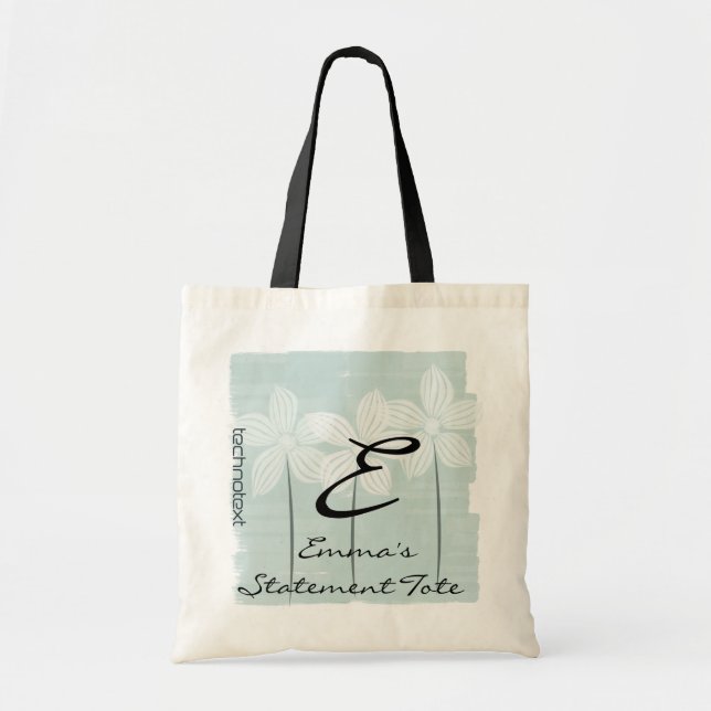 Tote Bolsa de declaração da casa das flores brancas de  (Frente)