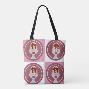 Tote Bolsa de Design de Diversão de Sorvete de de Padrã