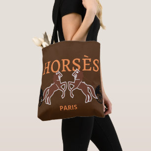 Tote Bolsa de Designer de Cavalos Castanhos Saco de Toa