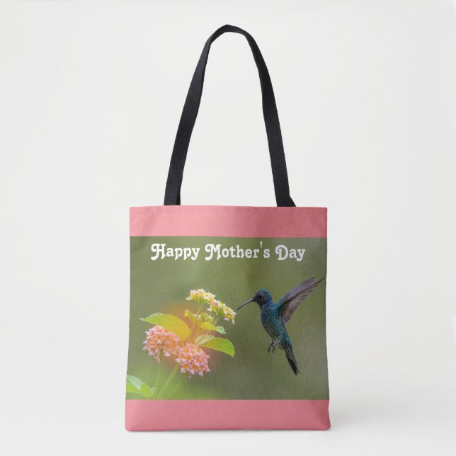 Tote Bolsa de Dia de as mães de beija-flor (Frente)