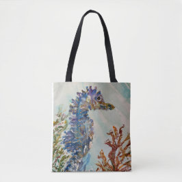 Tote Bolsa de dupla face de Watercolor Seacavalo